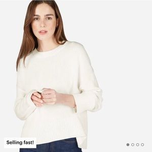 Everlane soft cotton crew neck sweater in bone